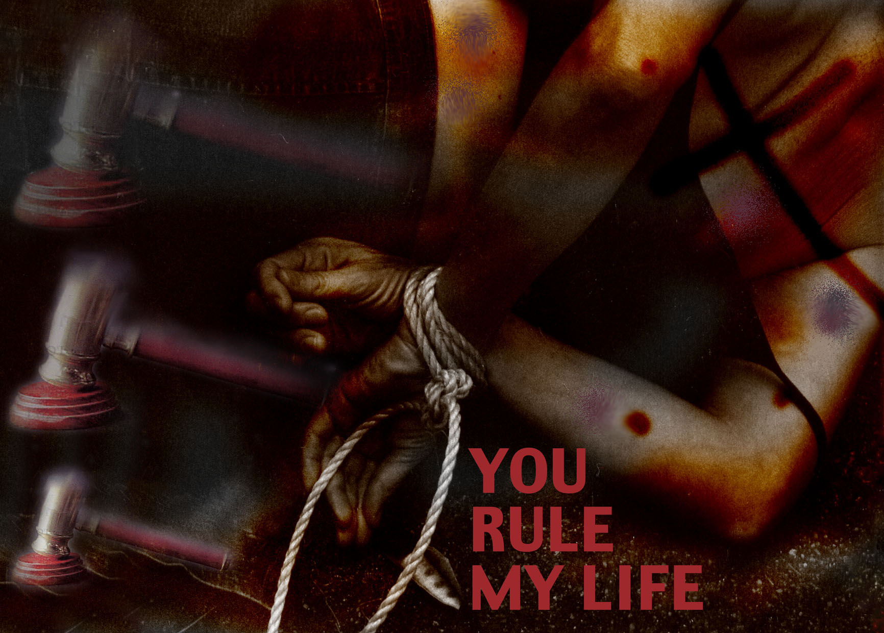 You Rule My Life: digital image exploring domestic violence against women and its composite abusive judicial system