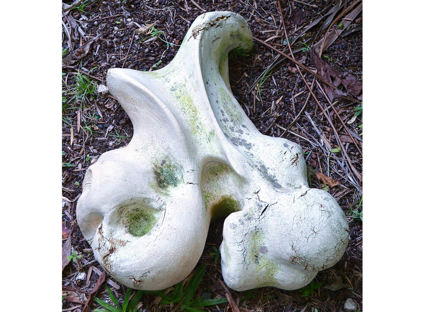 large stylised sculpture of a bone