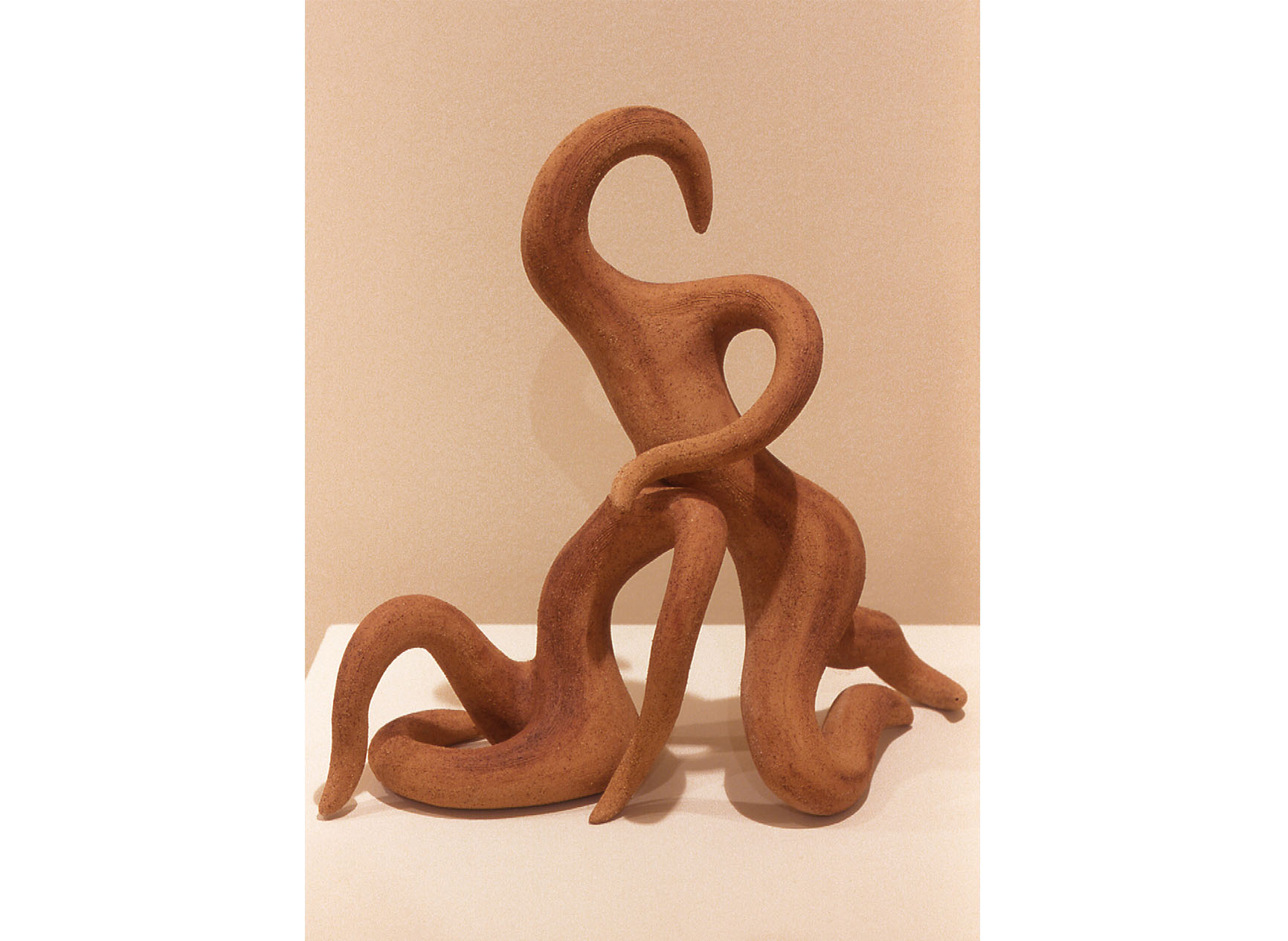 Two curvacious human like sculptures called The Model - finished in natural oxides